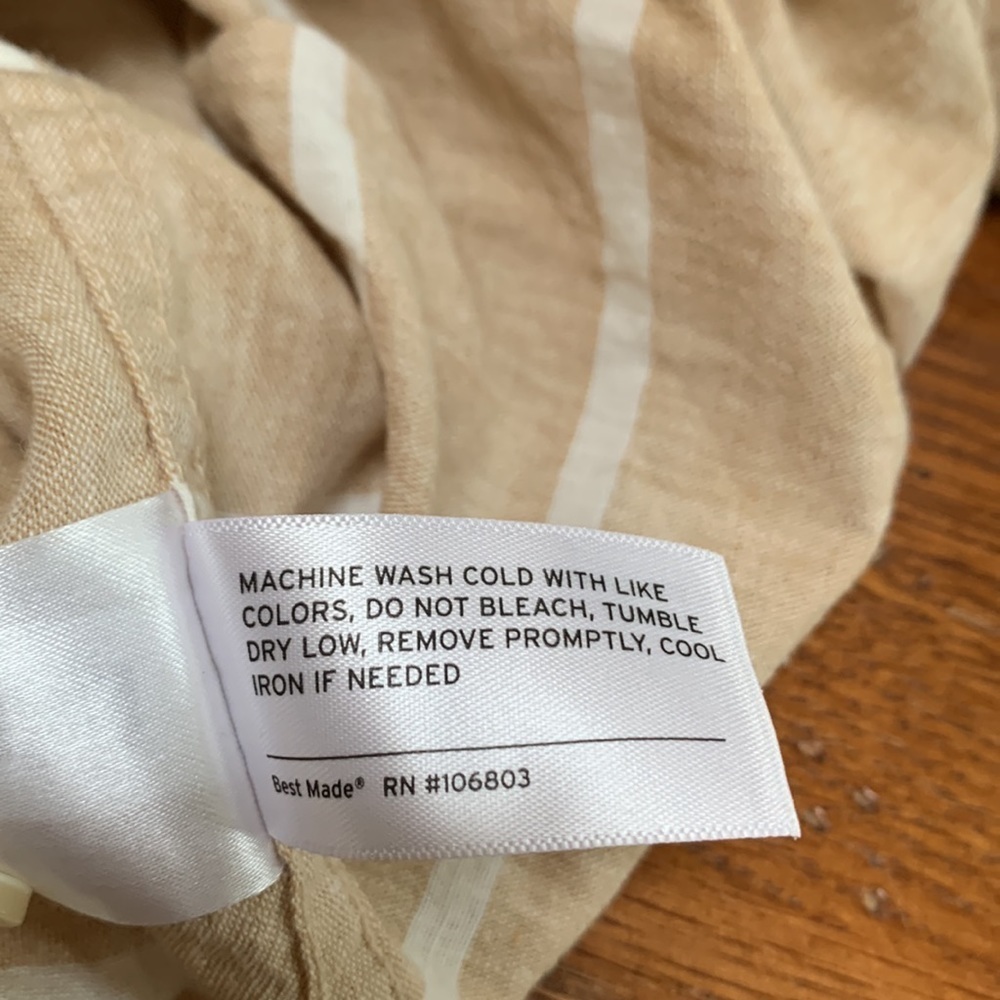 Best Made Co. Linen Cotton Shirt Men's Tan & White Plaid Button Down Size XL - Picture 8 of 11